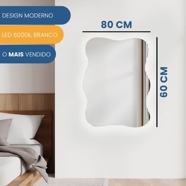 ESPELHO LED ORGÂNICO SPLASH 60X80cm
